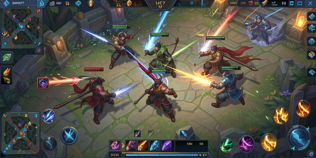 Gameplay seru dan intens di arena pertarungan MOBA.