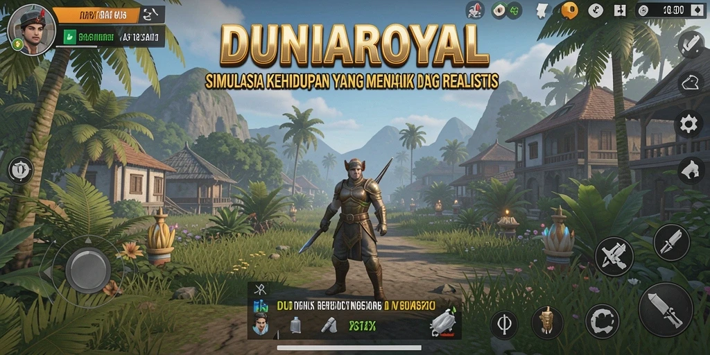 Screenshot DUNIAROYAL menampilkan kehidupan sehari-hari yang menarik dan interaksi sosial.