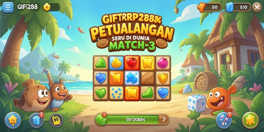 Tampilan gameplay GIFTRP288 yang menggugah selera pada saat mencocokkan permata.