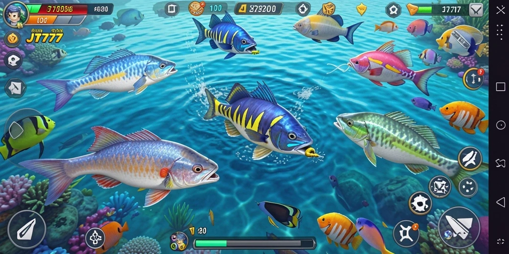 Screenshot JT777 menampilkan aksi seru menembak ikan.