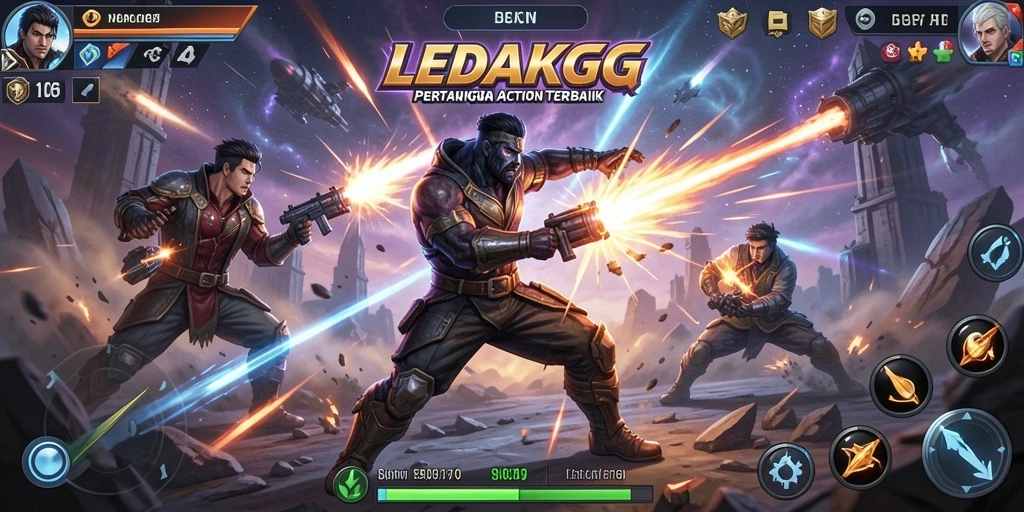 Tampilan pertarungan intens dalam LEDAKGG.