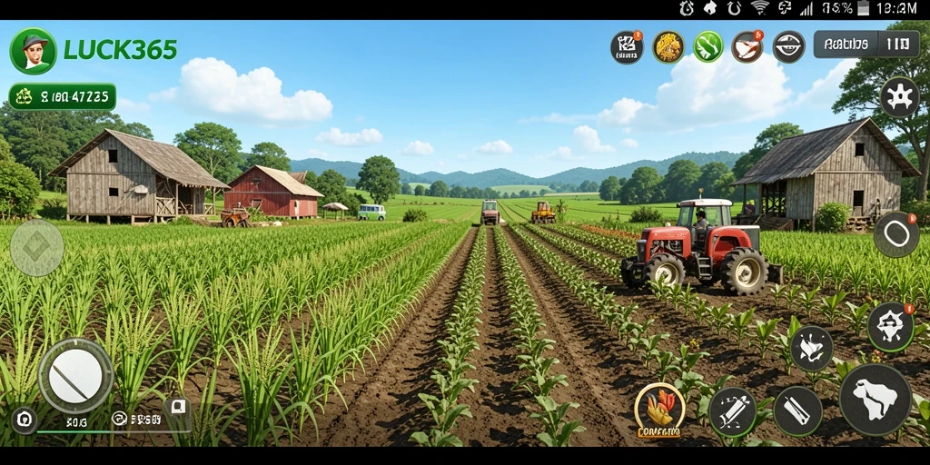 Screenshot gameplay LUCK365 dengan pengalaman pertanian yang seru.