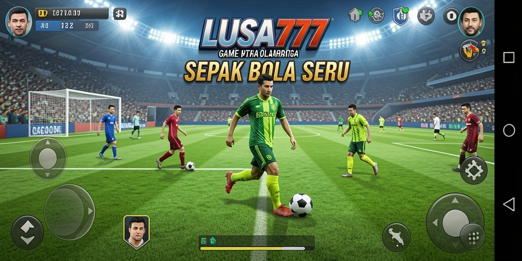 Tampilan gameplay LUSA777 yang seru dan interaktif dalam pertandingan sepak bola.
