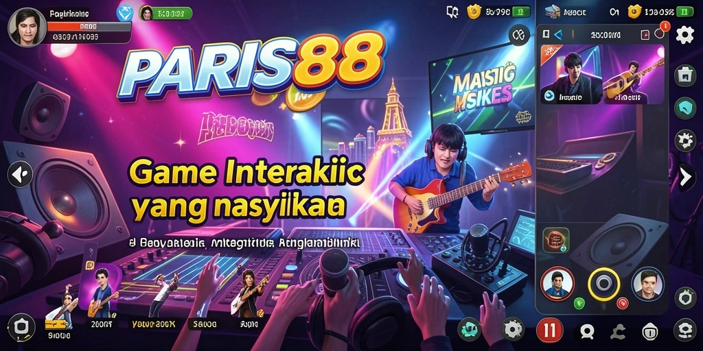 Tampilan gameplay yang mengasyikkan di PARIS88 dengan interaksi musik.