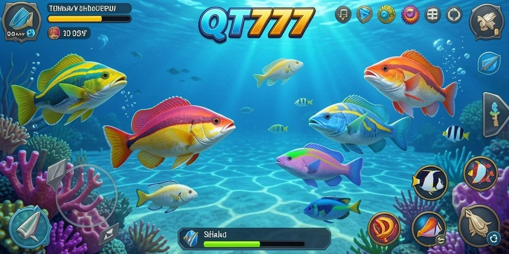 Gameplay QT777 menembak ikan yang seru dan penuh warna.
