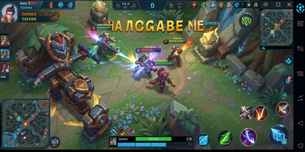 Tampilan gameplay seru dari RAJATOGEL dengan aksi pertempuran MOBA.