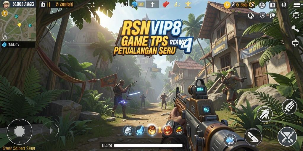Screenshot RSNVIP8 menampilkan aksi tembak-menembak yang mendebarkan.