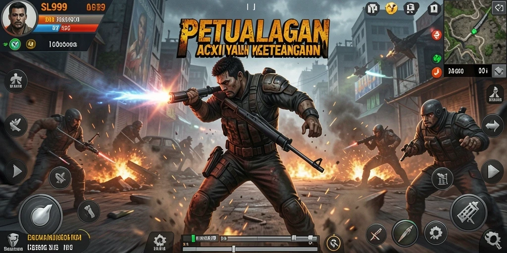 Tampilan gameplay seru SL999, penuh aksi dan petualangan menegangkan.