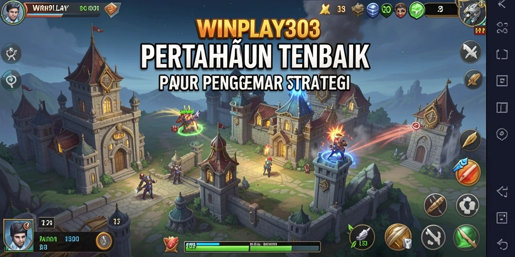 Screenshot menampilkan aksi pertahanan menara dalam WINPLAY303.